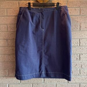 Classic Navy Pencil Skirt - Women's